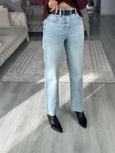 Blue Karol Straight Kesik Paça Kadın Jean Pantolon