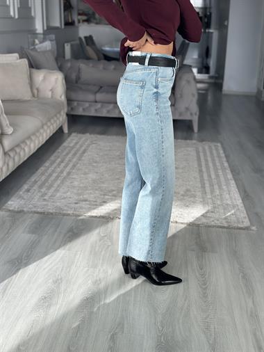 Blue Karol Straight Kesik Paça Kadın Jean Pantolon