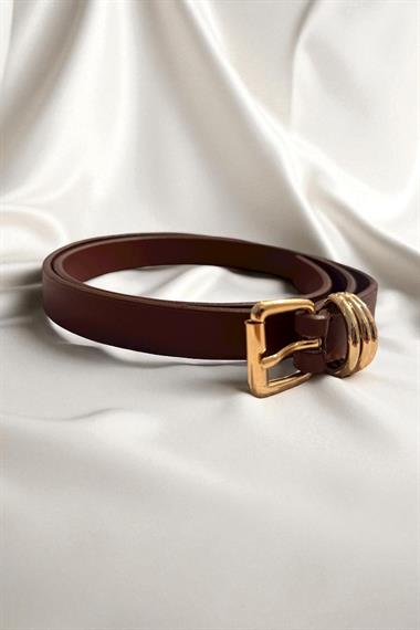 Bordo İnce Üç Köprülü Kadın Kemer