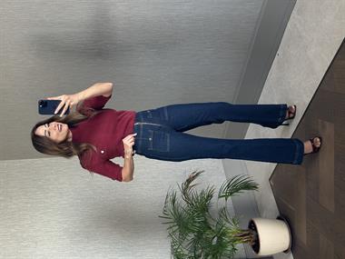 Bordo Kalp Detay Yarım Balıkçı Kısa Kol Kadın Bluz