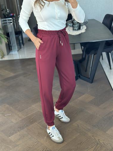 Bordo Modal Oysh Paçası Lastikli Kadın Eşofman Altı