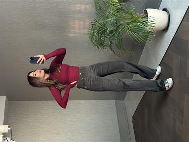 Bordo Parmak Detay Bisiklet Yaka Yumoş Kadın Body