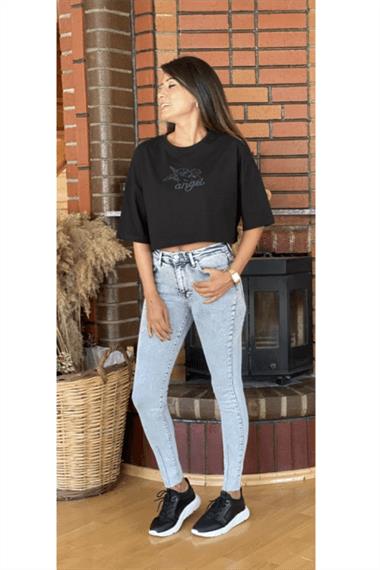 Buz Mavi Paça Dikişli Jean