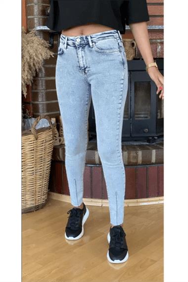 Buz Mavi Paça Dikişli Jean