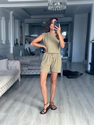 Çağla Bürümcük Bluz Şort Kadın Alt Üst Takım