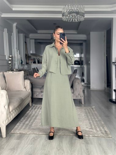 Çağla Gömlek Ve Elbise Kadın İkili Takım