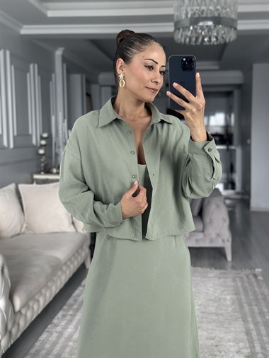 Çağla Gömlek Ve Elbise Kadın İkili Takım