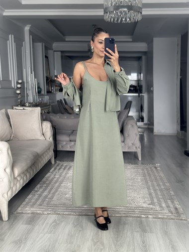 Çağla Gömlek Ve Elbise Kadın İkili Takım