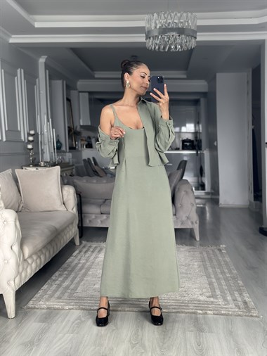 Çağla Gömlek Ve Elbise Kadın İkili Takım