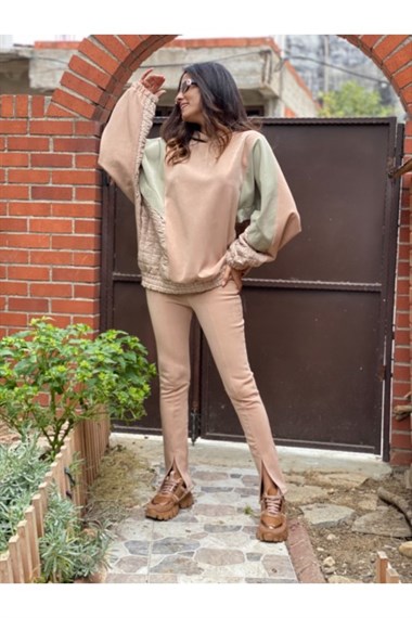 Camel Garnili Süet Takım