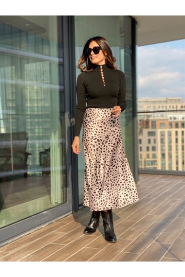 Camel Leopar Saten Etek