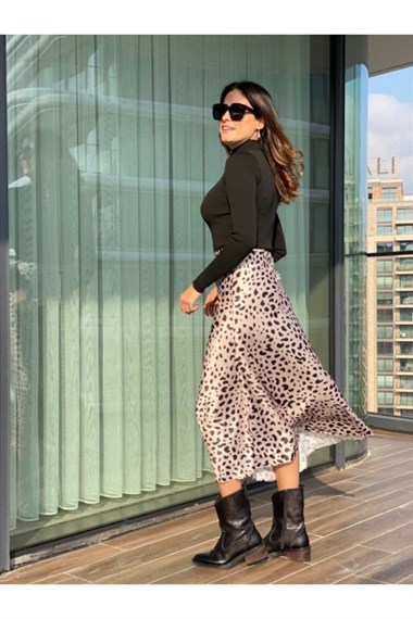 Camel Leopar Saten Etek