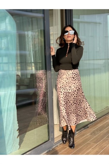 Camel Leopar Saten Etek