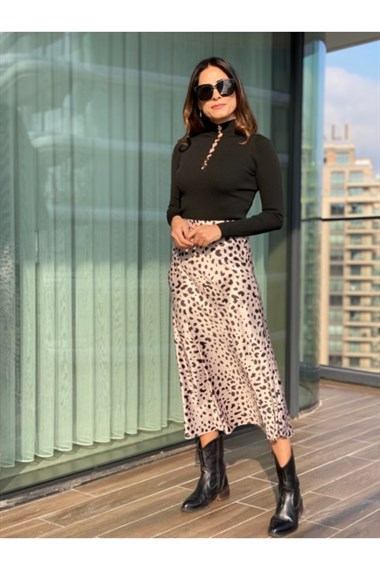 Camel Leopar Saten Etek