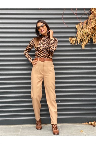 Camel Önü Dikişli Kumaş Pantolon