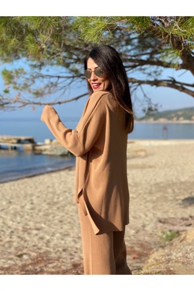 Camel V Yaka Triko Takım