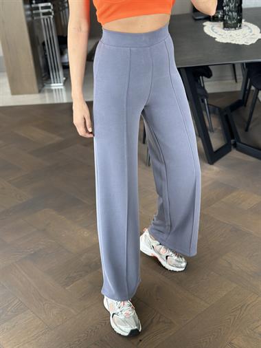 Eflatun Scuba Modal Dikiş Detay Kadın Pantolon