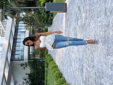 Ekru Garnili Triko Top Kadın Bluz