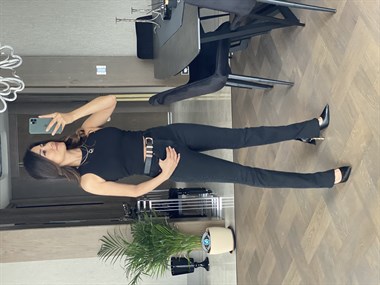 Füme Paçaları Yırtmaçlı Straight Likralı Jean