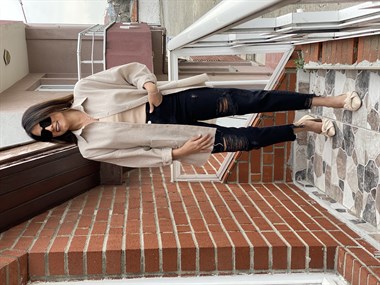 Füme Poema Yırtık Detay Mom Jean