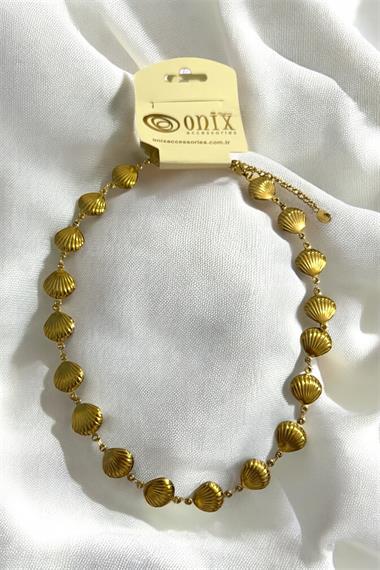 Gold İthal Çelik İstiridye Kadın Kolye