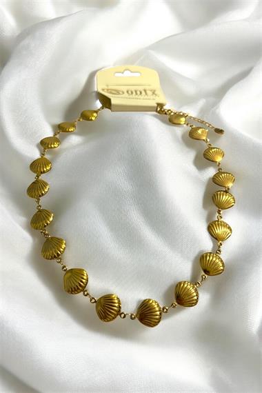 Gold İthal Çelik İstiridye Kadın Kolye