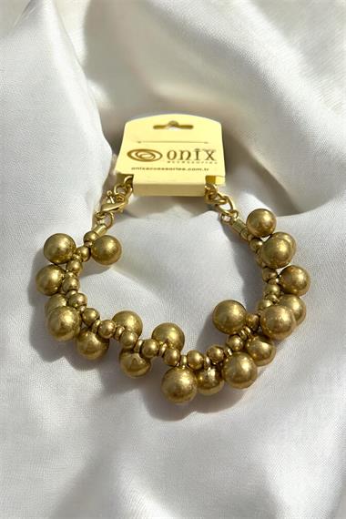Gold İthal Dorika Metal Top Zincirli Kadın Bileklik