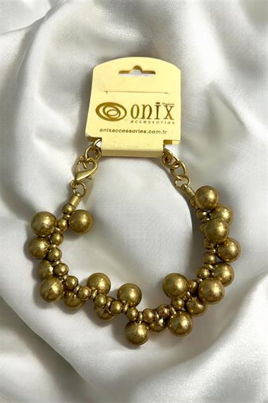 Gold İthal Dorika Metal Top Zincirli Kadın Bileklik