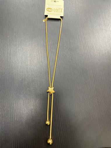 Gümüş İthal Yıldız Ve Top Detaylı Çelik Kadın Kolye