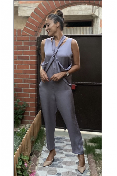 Gri Bağlama Detay Aerobin Tulum