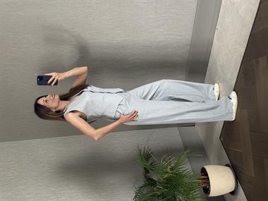 Gri Bezayağı Yelek Pantolon Kadın Takım