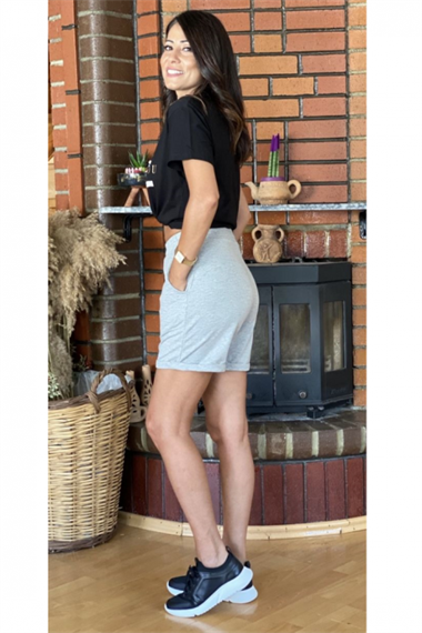 Gri İki iplik Şort