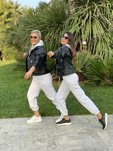 Gri Üç İplik İçi Şardonlu Kadın Eşofman Altı