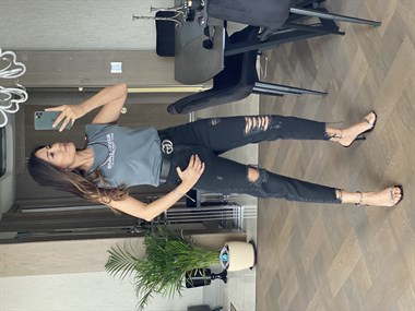 Gri Yıkamalı Zincir Detay Vatkalı T-Shirt