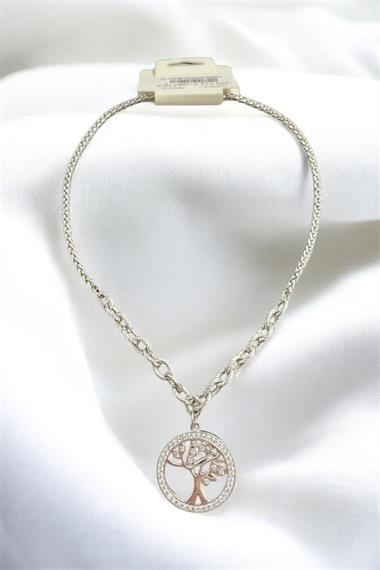 Gümüş Hayat Ağacı Çelik Kadın Kolye