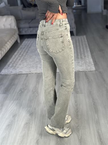 Haki Comfort Bootcut Flare Kadın Jean Pantolon