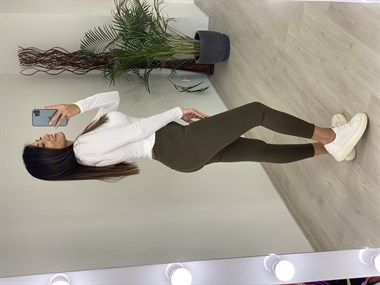 Haki Kadın Tayt Pantolon