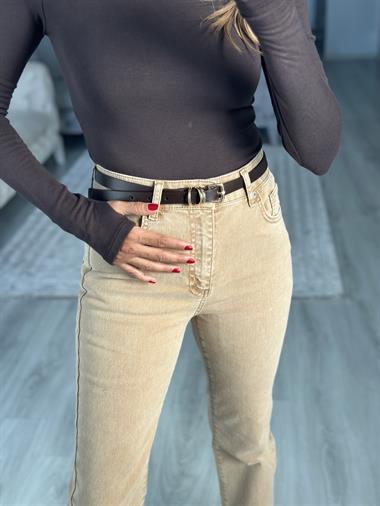 Kahverengi İnce Üç Köprülü Kadın Kemer