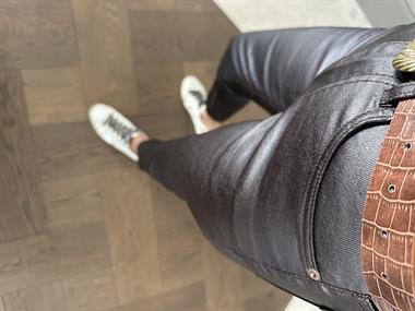 Kahverengi Mumlu Paçası Dikişli Kadın Jean Pantolon