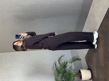 Kahverengi Selanik Eteği Ve Paçası Kesik Sweatshirt Pantolon Kadın Alt Üst Takım