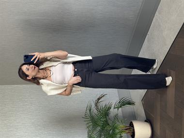 Kahverengi Yıkamalı Karol Wide Leg Likralı Kadın Jean Pantolon