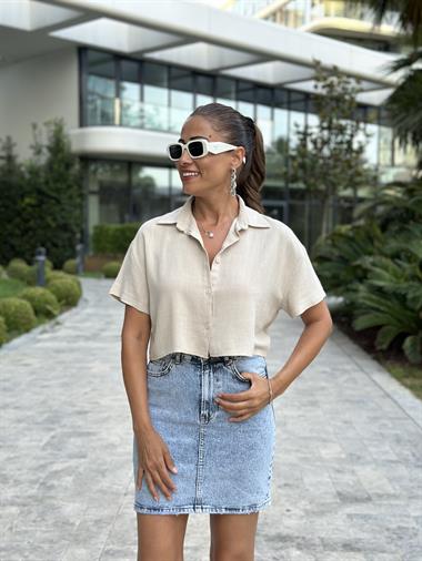 Kar Yıkama Fermuarlı Otantik Kadın Kot Etek