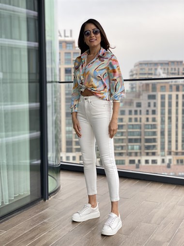 Kırık Beyaz Skinny Jean