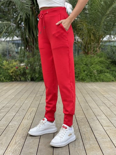 Kırmızı Modal Kadın Eşofman Altı