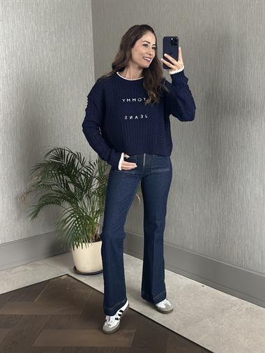 Lacivert Marka Model Kabartma Örgülü Kadın Triko Kazak