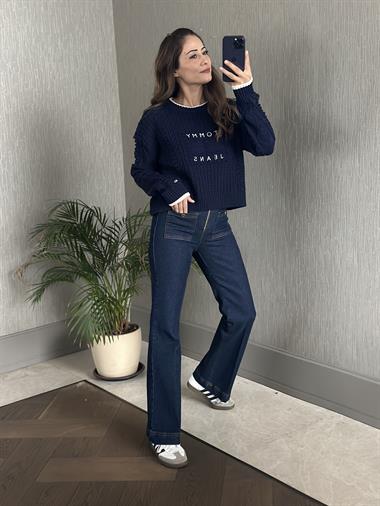 Lacivert Marka Model Kabartma Örgülü Kadın Triko Kazak