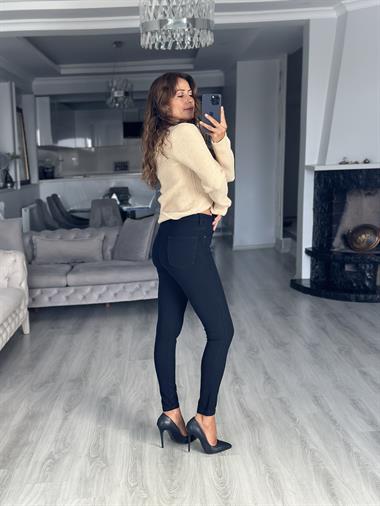 Lacivert Mira Skinny Likralı Kadın Jean Pantolon