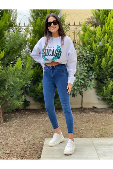 Lacivert  Örme Skinny Jean