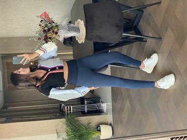 Lacivert Yüksek Bel Örgü Çelik Kadın Tayt