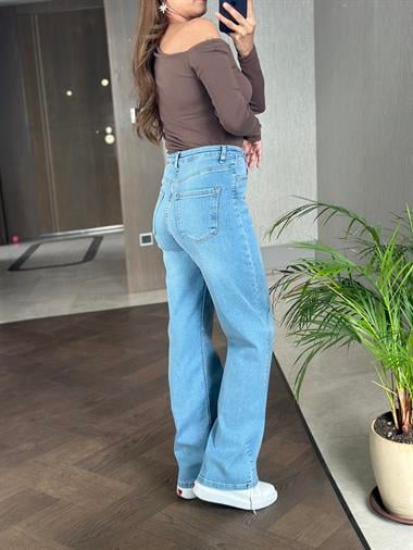 Lıght Blue Wide Leg Kadın Jean Pantolon